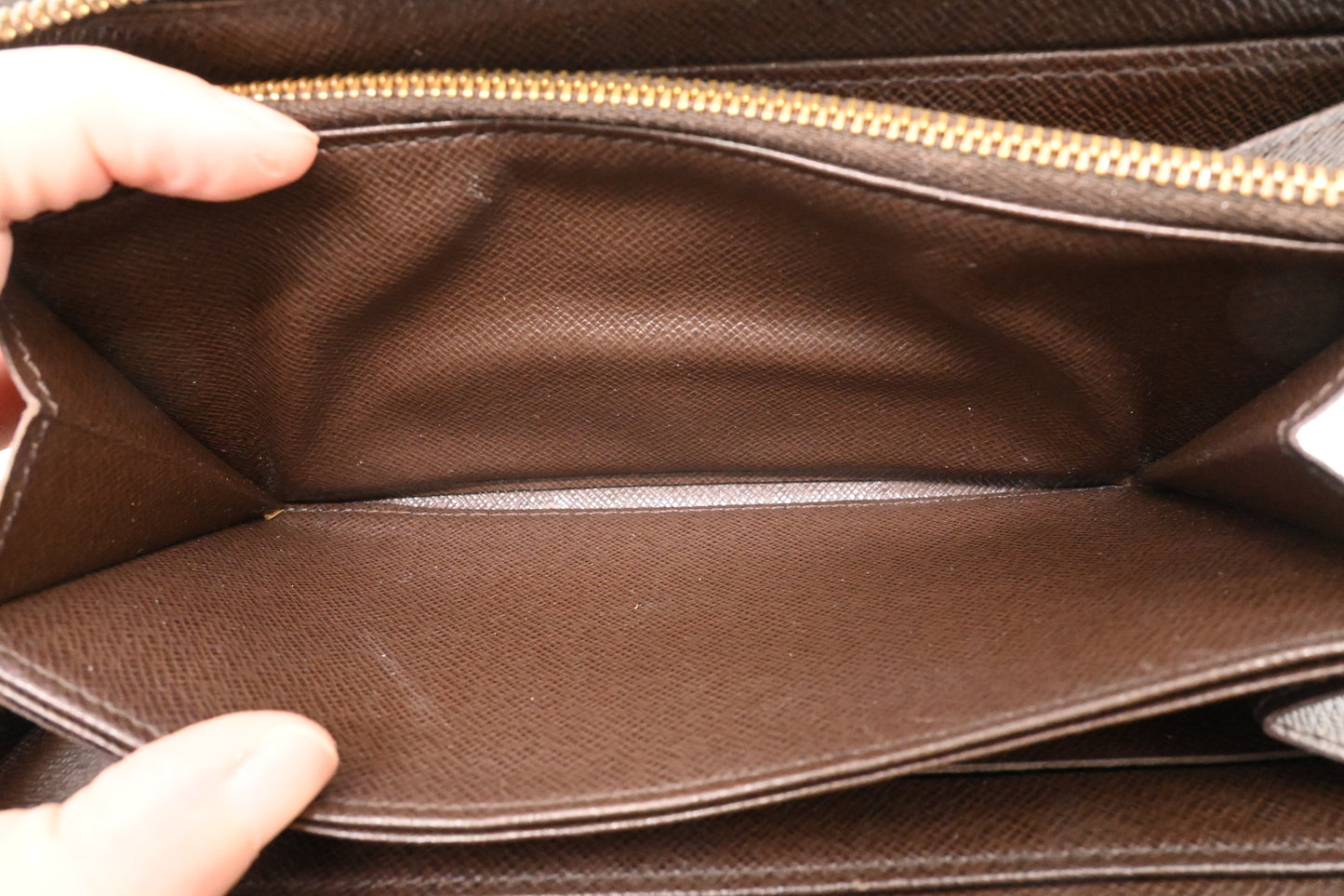 Louis Vuitton Long Zippy Wallet in Damier Ebene Canvas