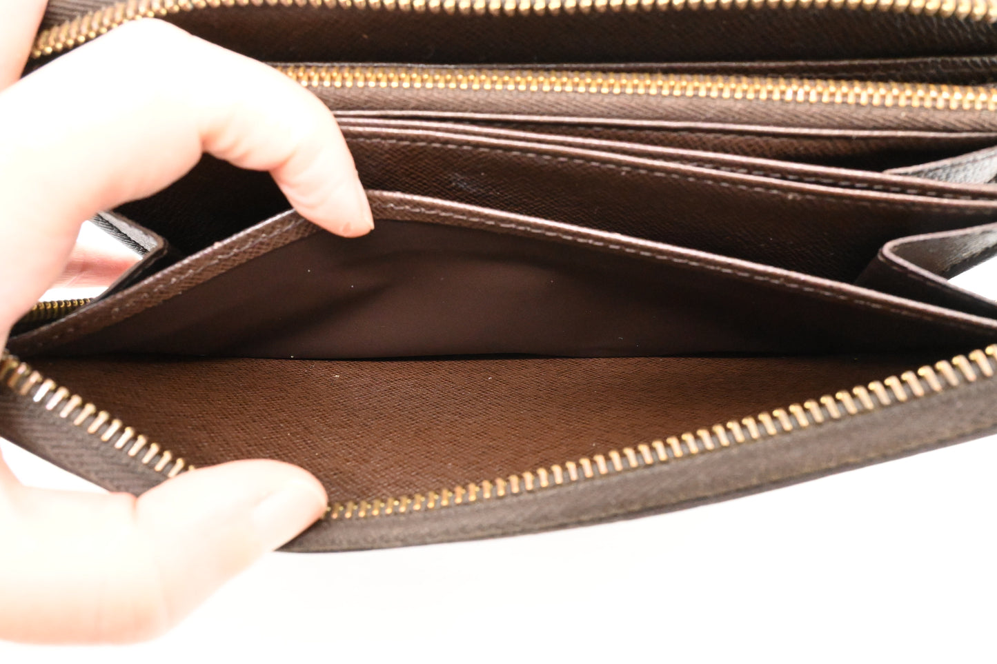 Louis Vuitton Long Zippy Wallet in Damier Ebene Canvas