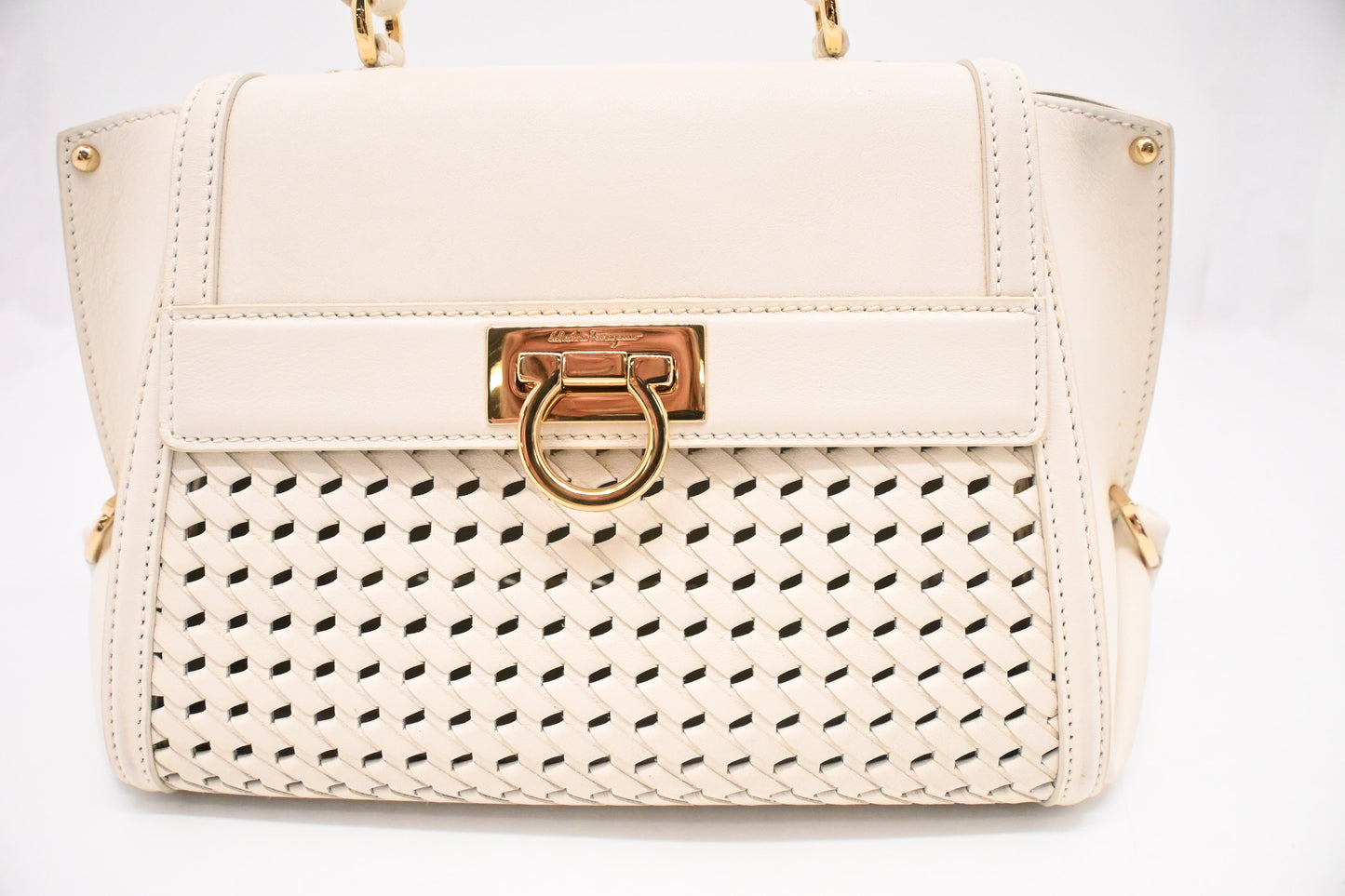 Ferragamo Sophia Bag in White Leather