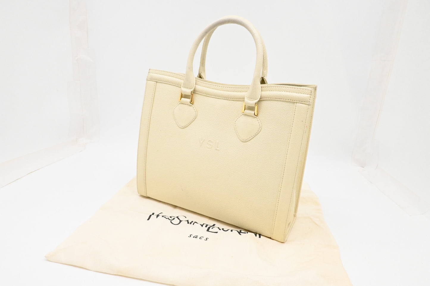 YSL Saint Laurent Handbag in White Leather