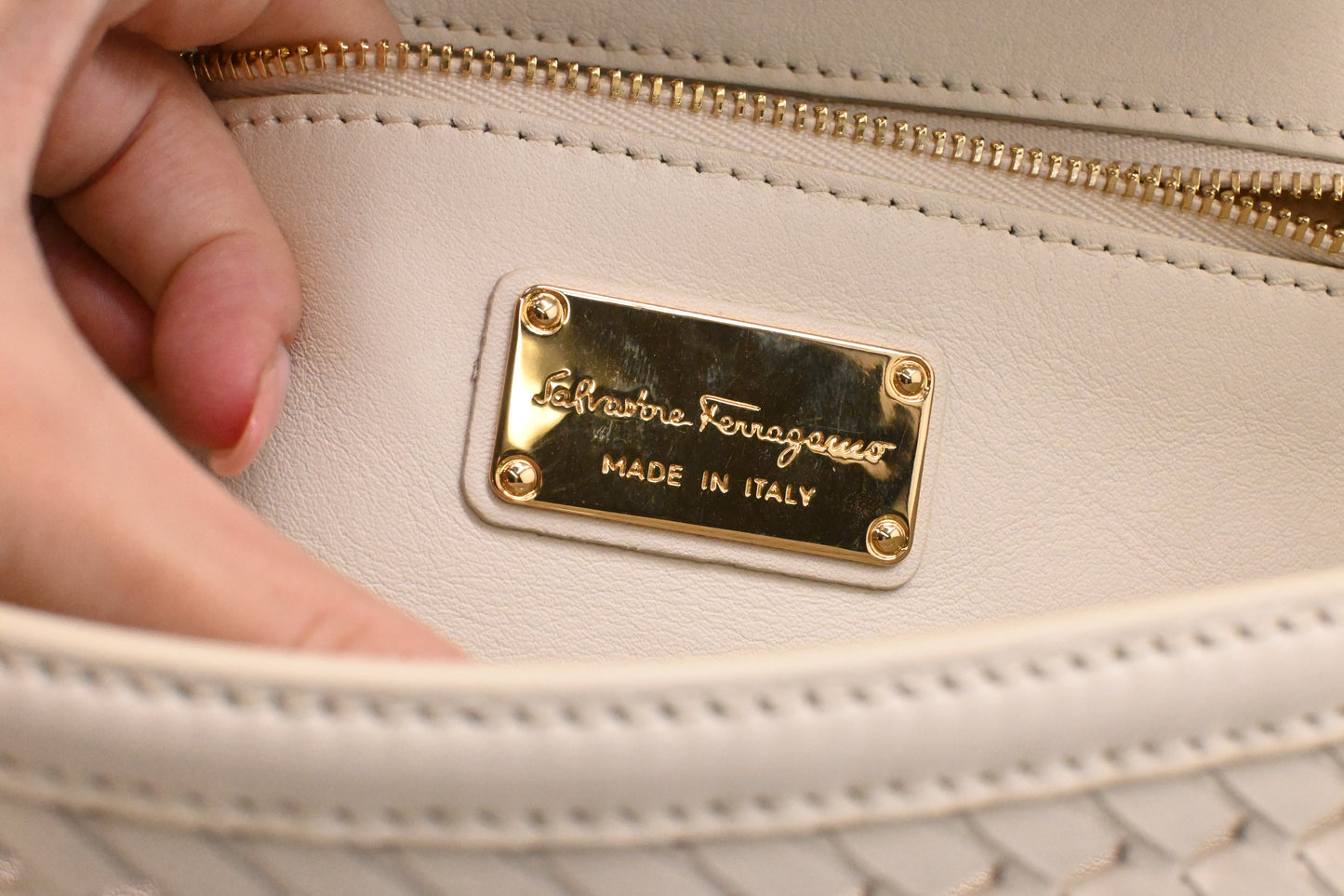 Ferragamo Sophia Bag in White Leather