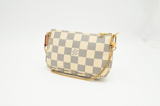 Louis Vuitton Mini Pochette Accessoire in Damier Azur Canvas