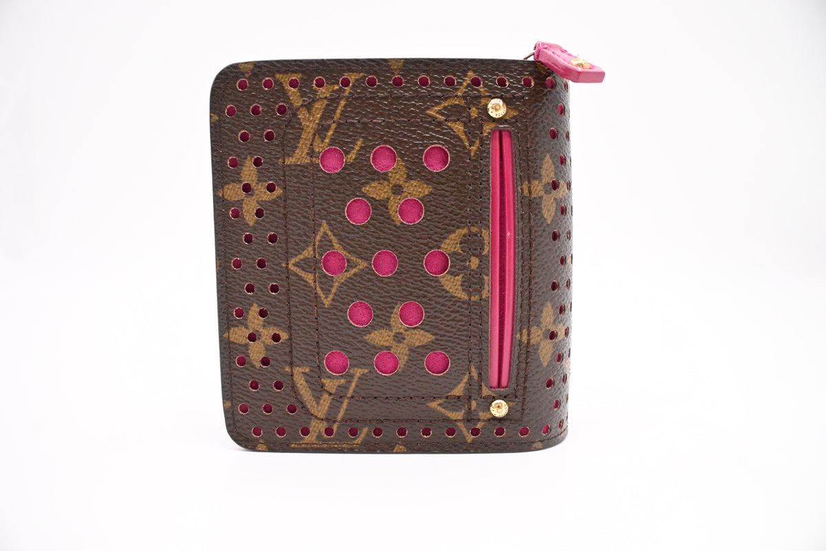 Louis Vuitton Compact Wallet in Fuchsia Perforated Monogram Canvas