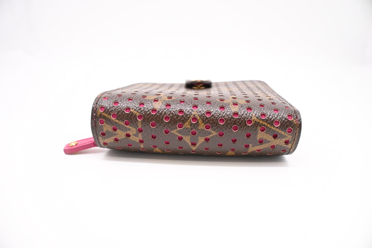 Louis Vuitton Compact Wallet in Fuchsia Perforated Monogram Canvas