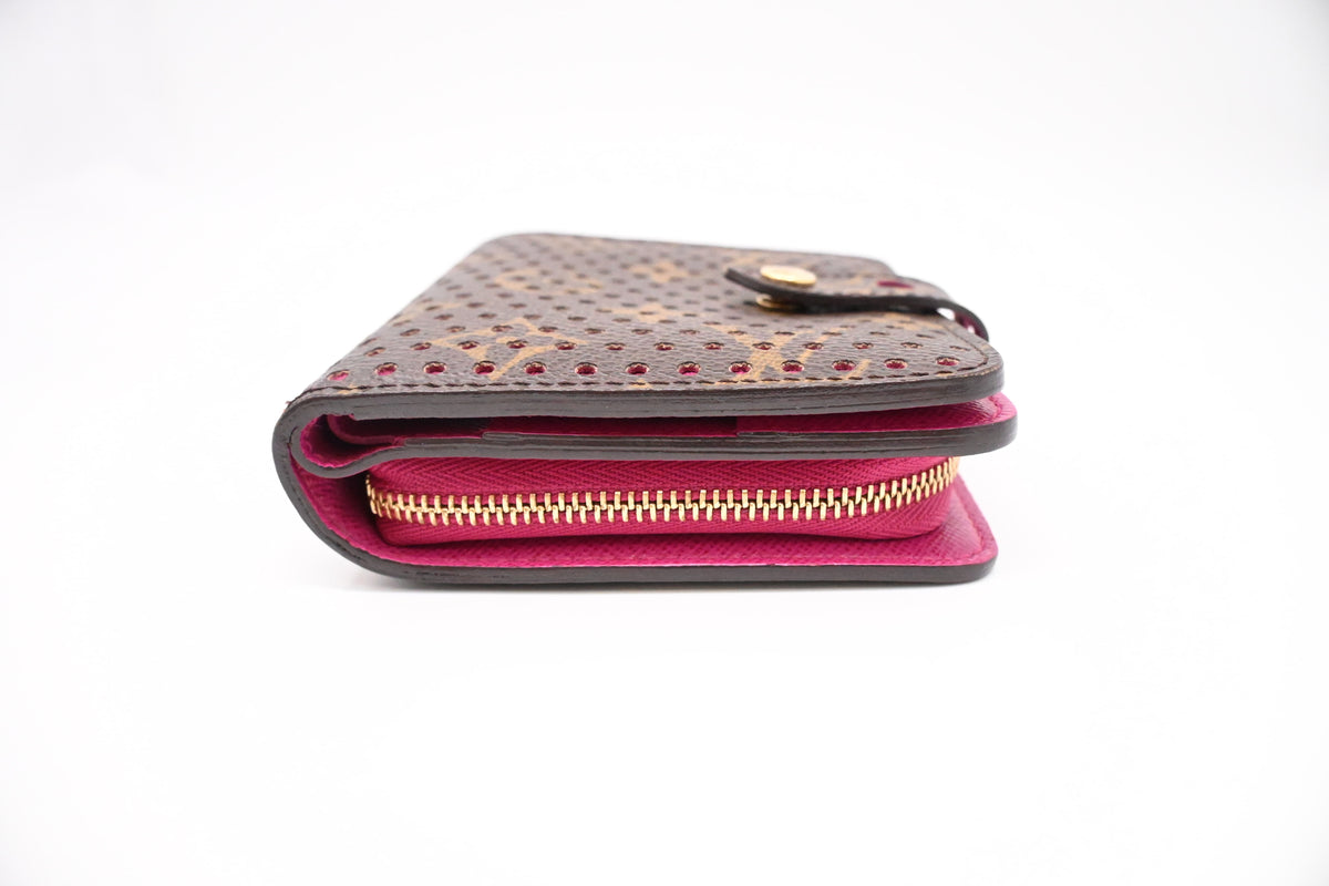 Louis Vuitton Compact Wallet in Fuchsia Perforated Monogram Canvas