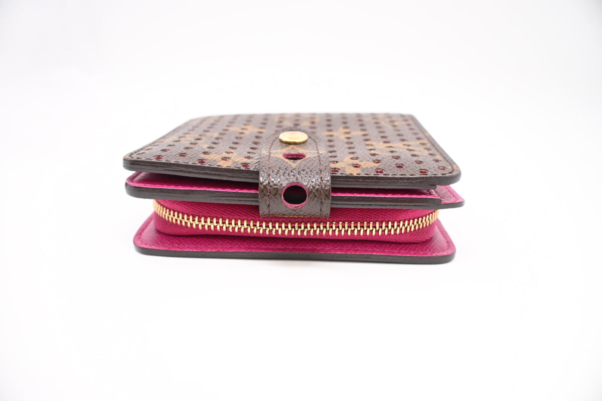 Louis Vuitton Compact Wallet in Fuchsia Perforated Monogram Canvas