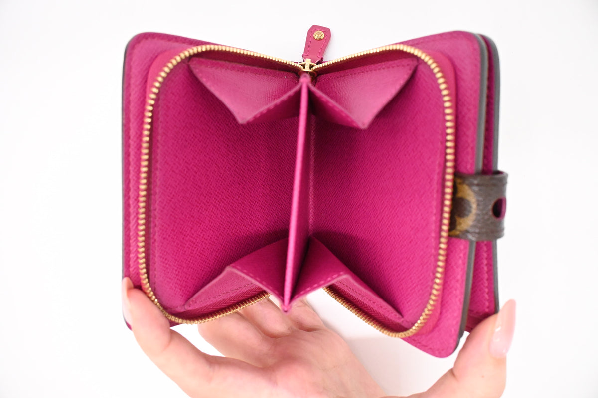 Louis Vuitton Compact Wallet in Fuchsia Perforated Monogram Canvas