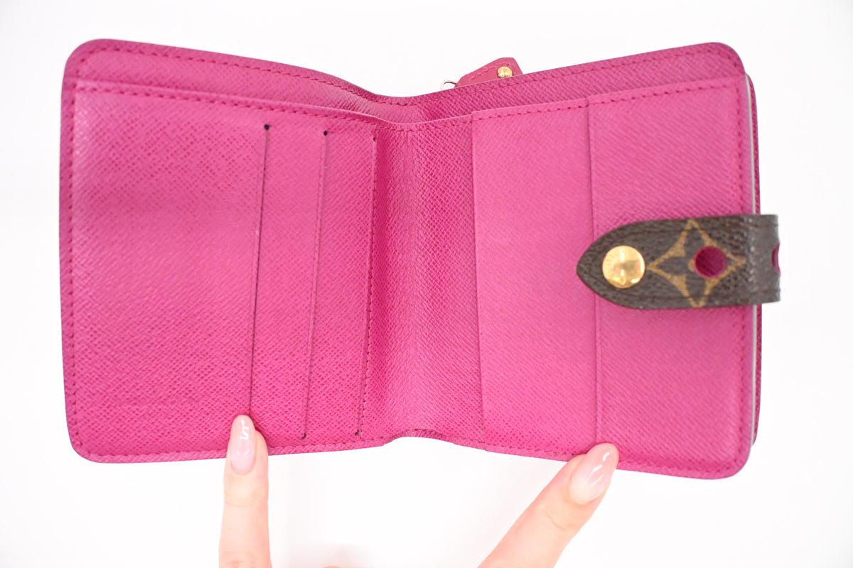 Louis Vuitton Compact Wallet in Fuchsia Perforated Monogram Canvas