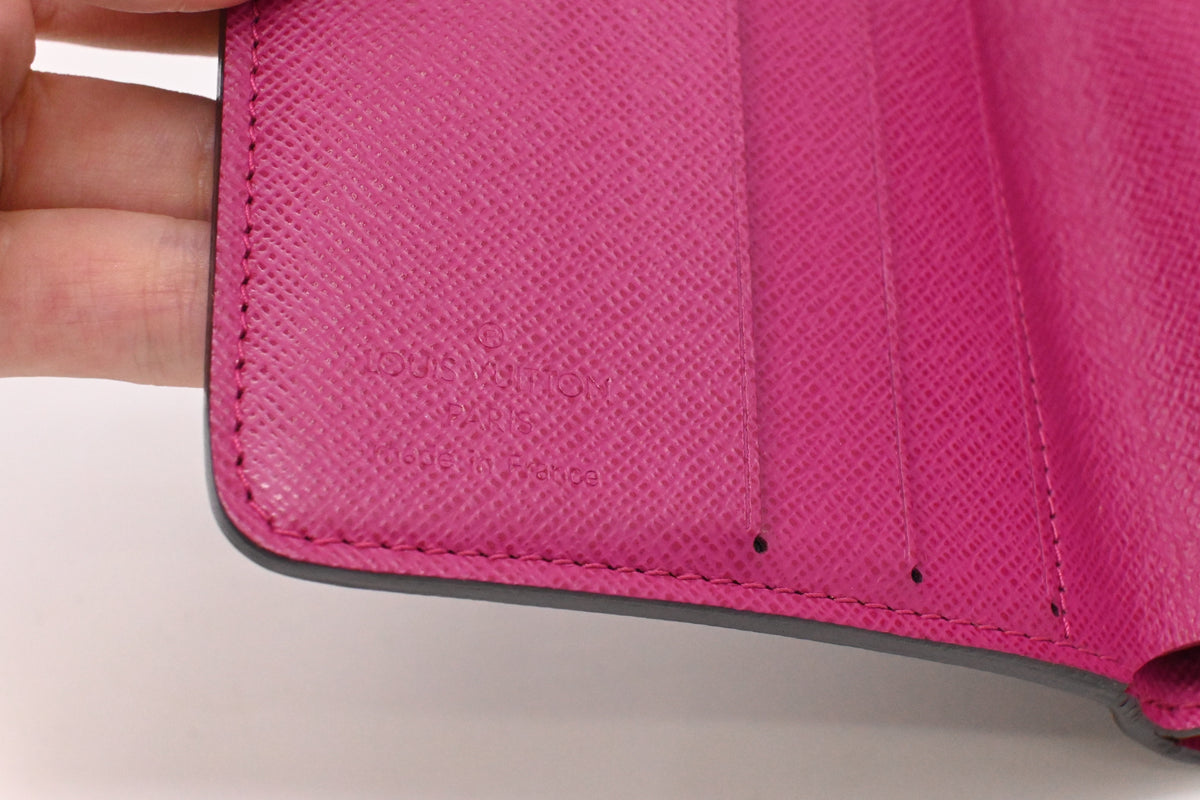 Louis Vuitton Compact Wallet in Fuchsia Perforated Monogram Canvas