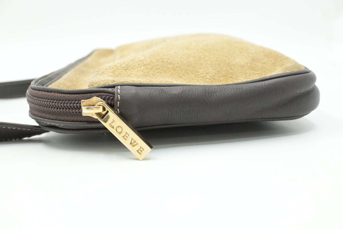 Loewe Crossbody in Brown Leather and Beige Suede