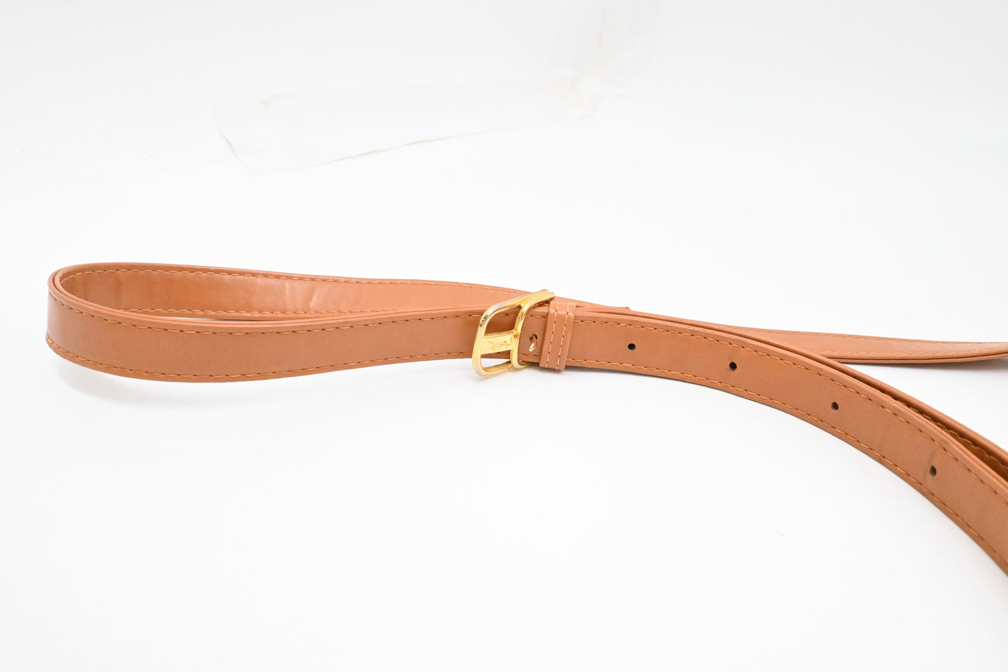 YSL Saint Laurent Crossbody Bag in Black Rubber Canvas and Brown Leather