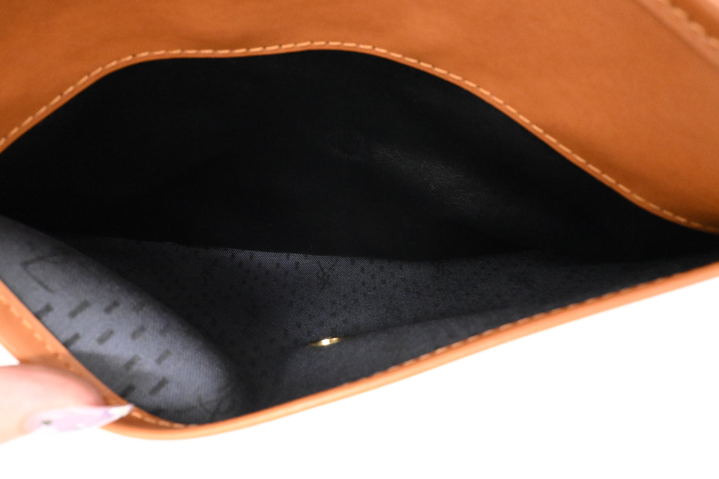 YSL Saint Laurent Crossbody Bag in Black Rubber Canvas and Brown Leather
