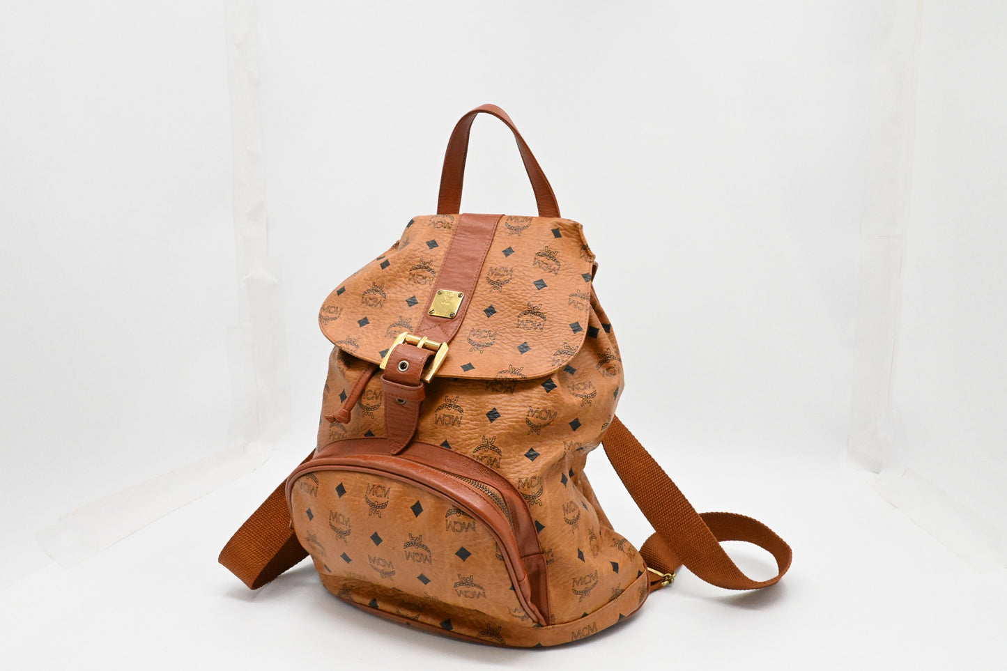 MCM Backpack in Cognac Visetos Canvas