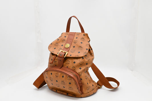 MCM Backpack in Cognac Visetos Canvas