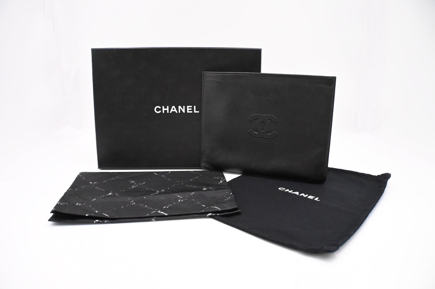 Chanel Camelia Clutch in Black Leather
