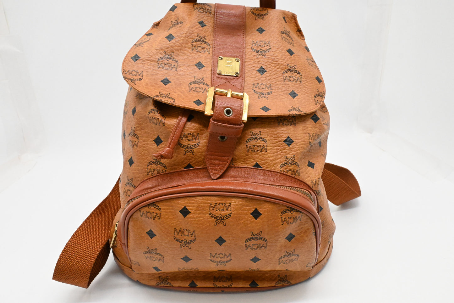 MCM Backpack in Cognac Visetos Canvas