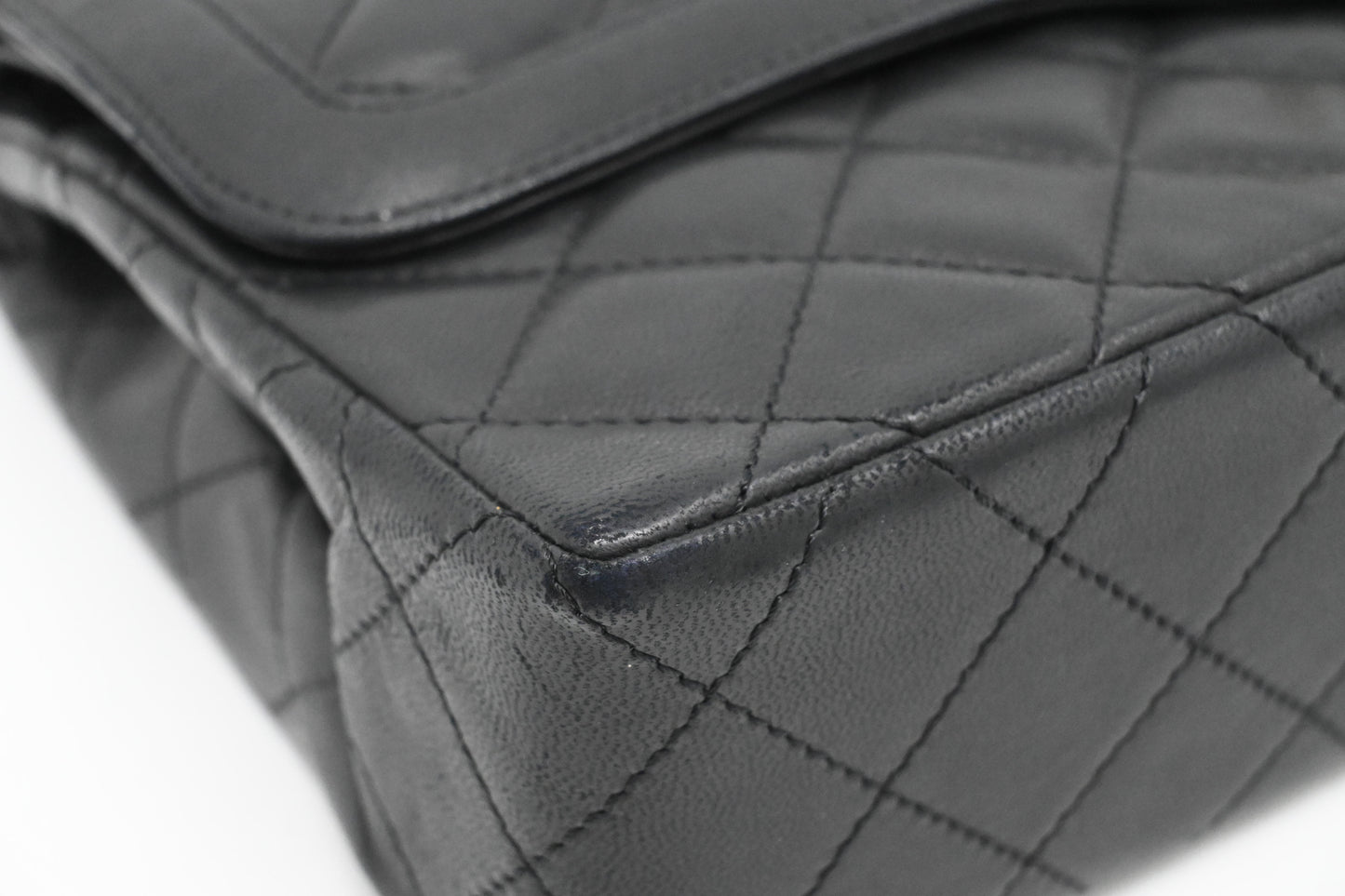Chanel Medium Double Flap Paris in Black Matelassé Leather