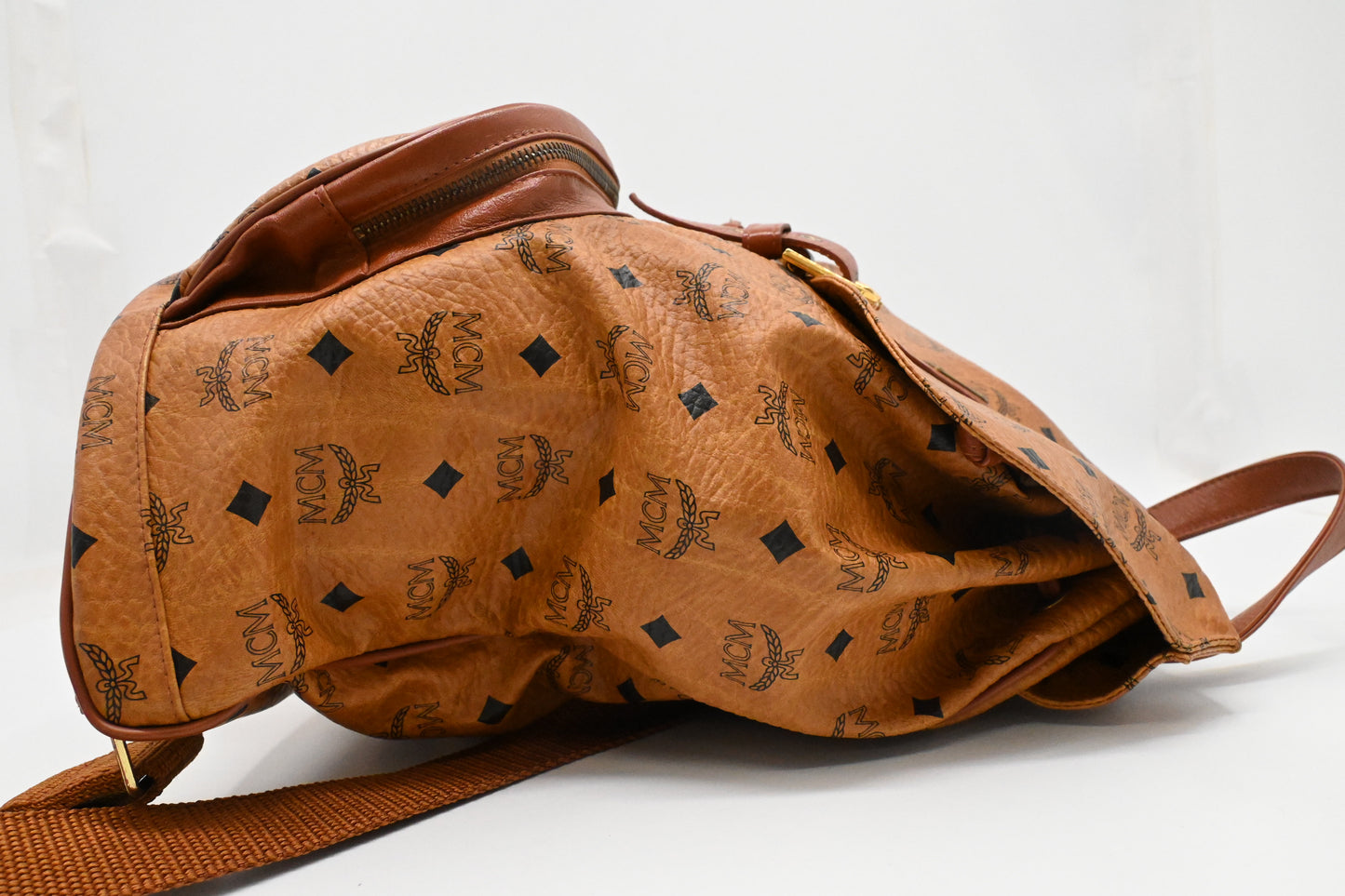 MCM Backpack in Cognac Visetos Canvas