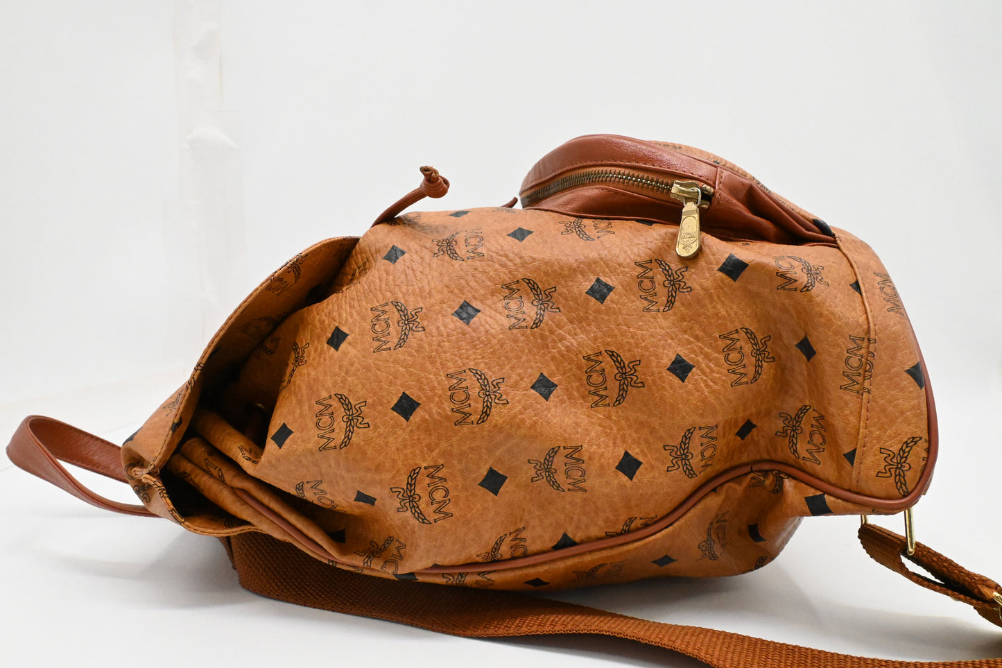 MCM Backpack in Cognac Visetos Canvas