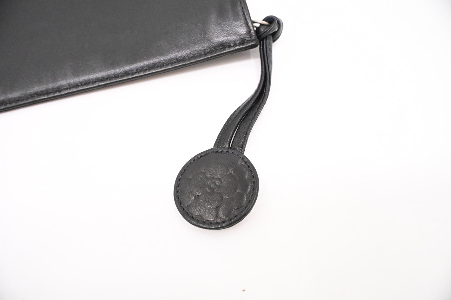 Chanel Camelia Clutch in Black Leather