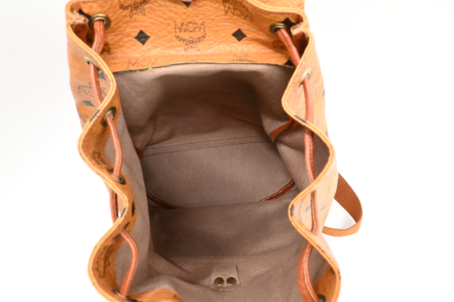 MCM Backpack in Cognac Visetos Canvas