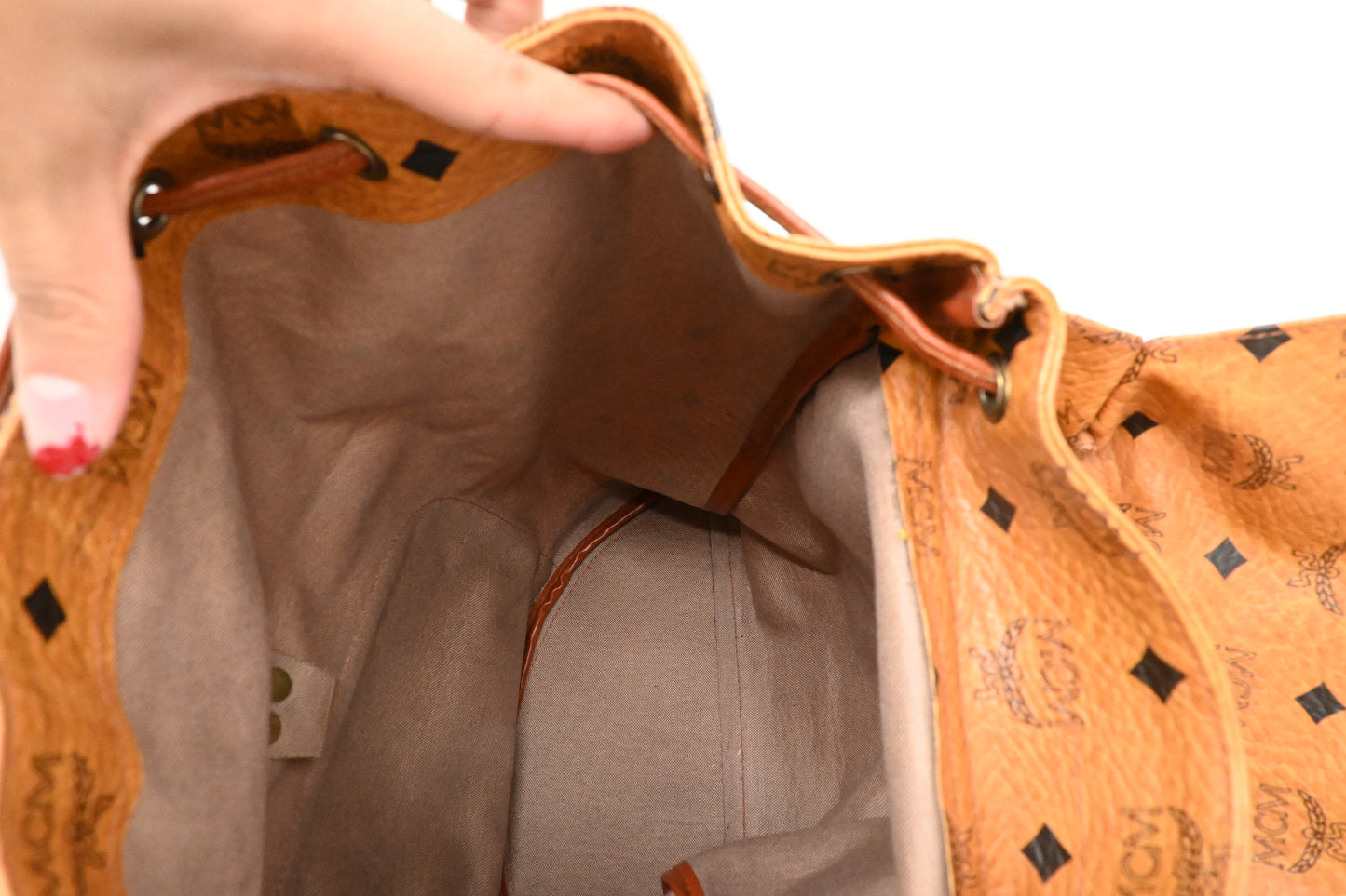 MCM Backpack in Cognac Visetos Canvas