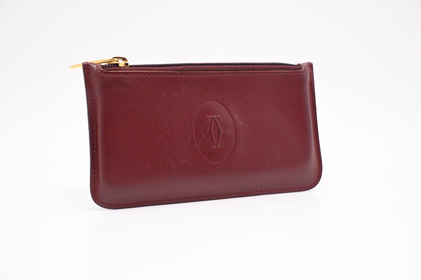 Cartier Coin Case in Burgundy Leather