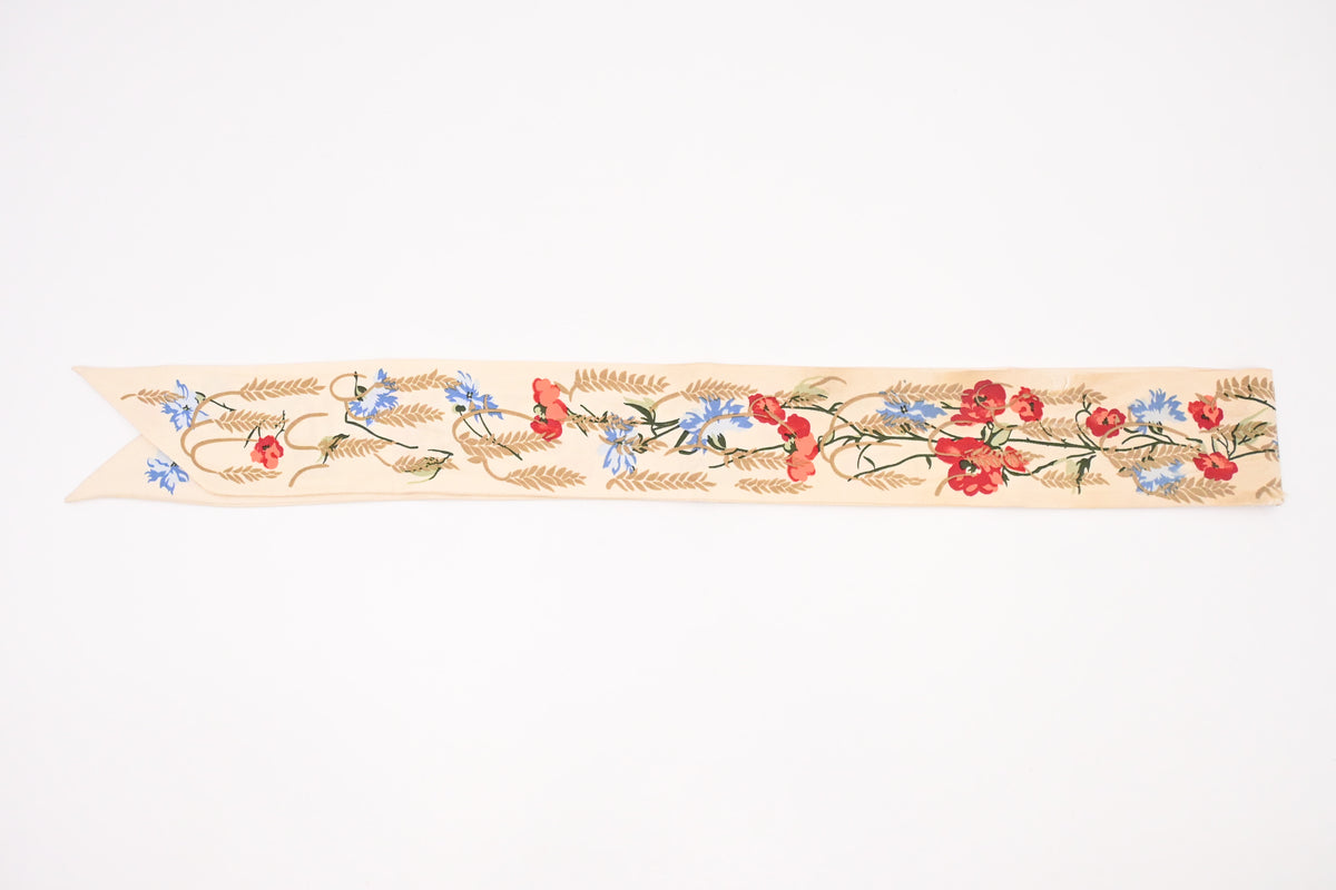 Dior Mitzah Scarf in Beige Floral Silk