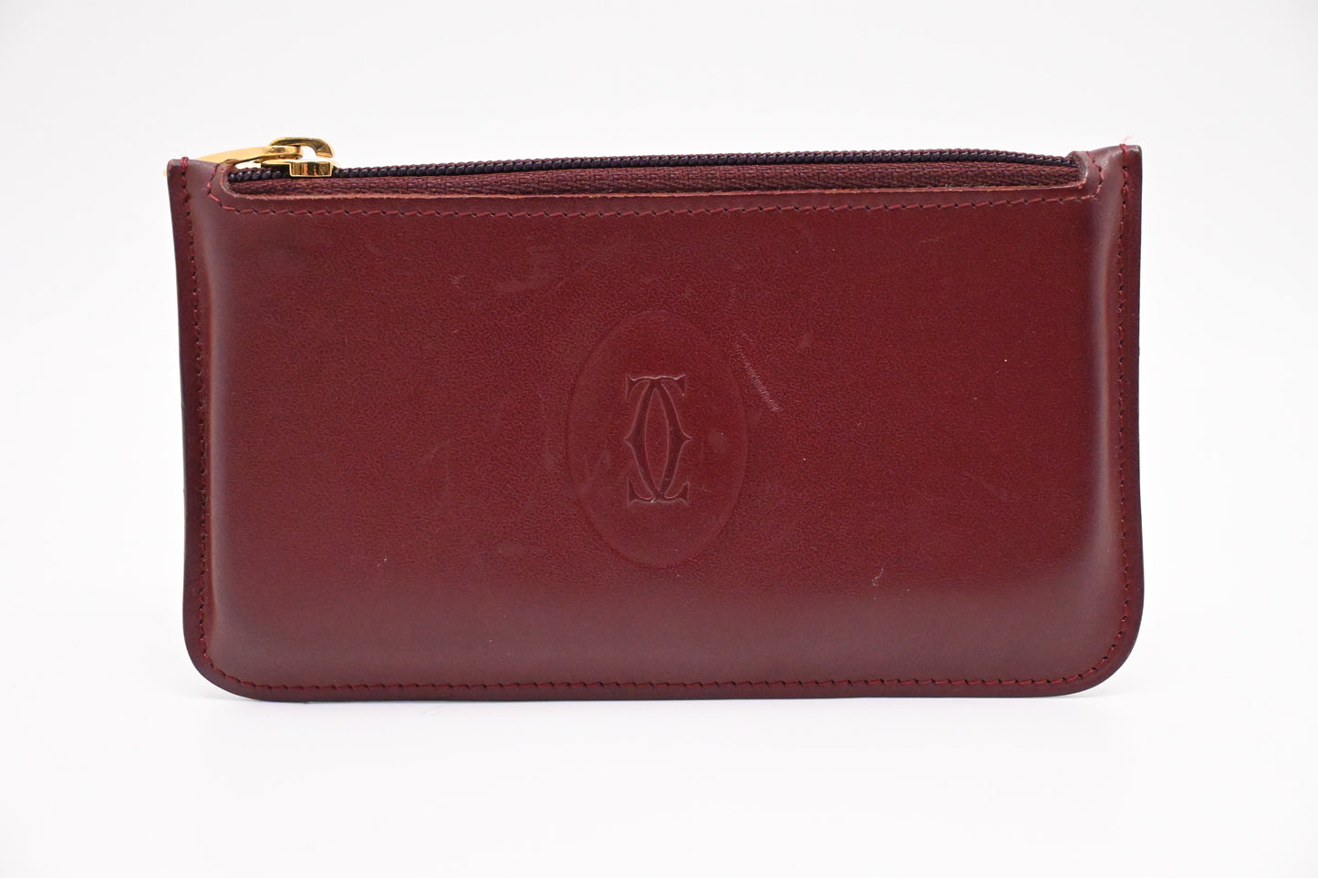 Cartier Coin Case in Burgundy Leather