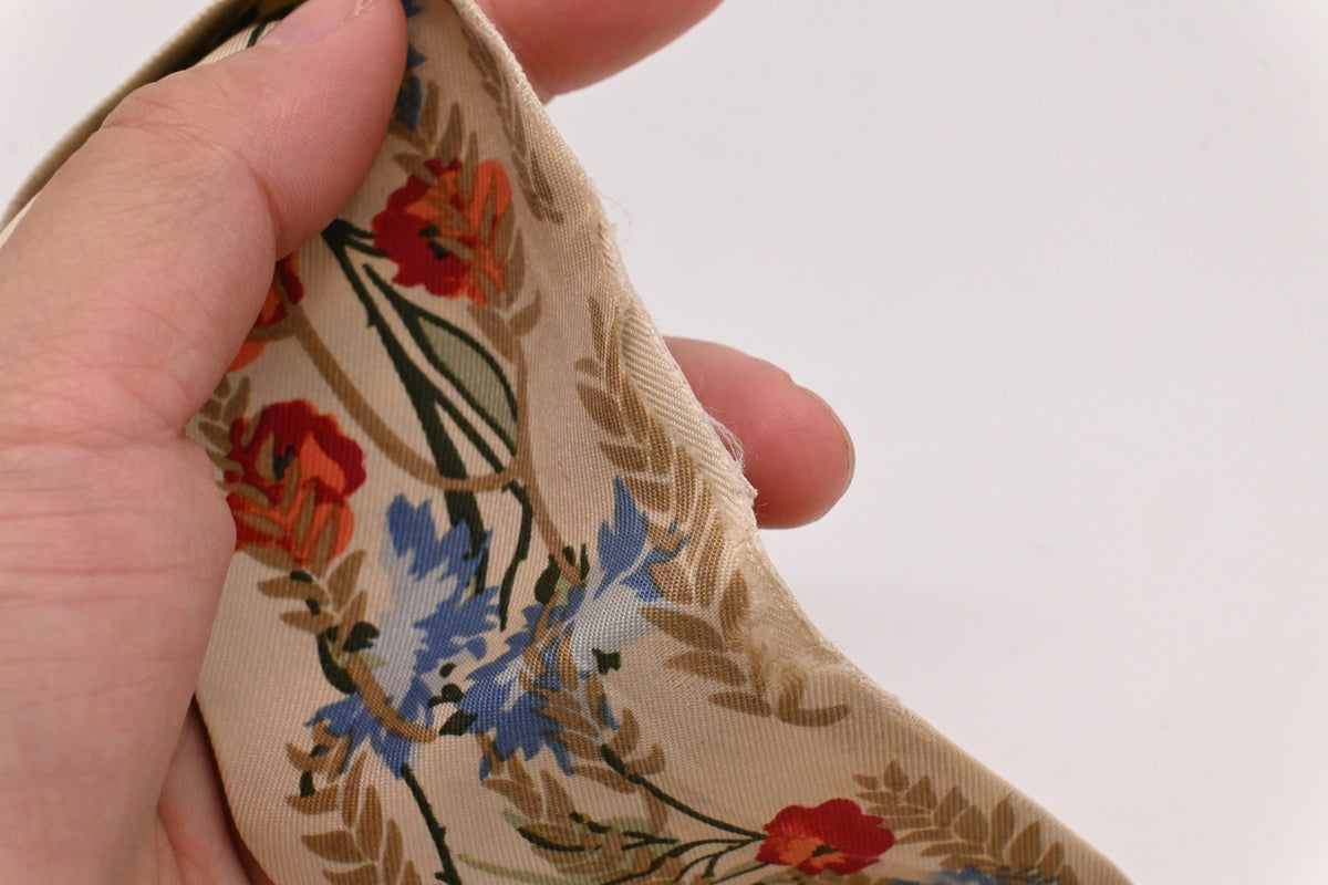 Dior Mitzah Scarf in Beige Floral Silk