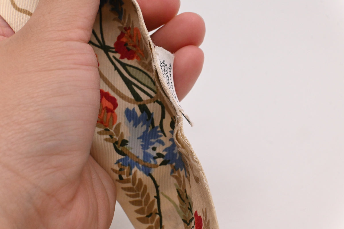 Dior Mitzah Scarf in Beige Floral Silk