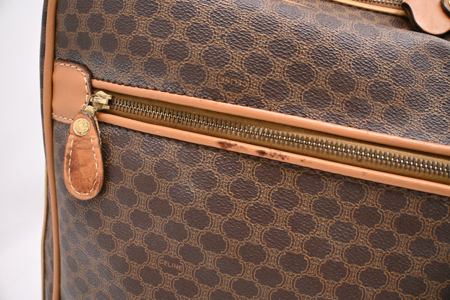 Celine Suitcase 60 in Brown Macadam Canvas