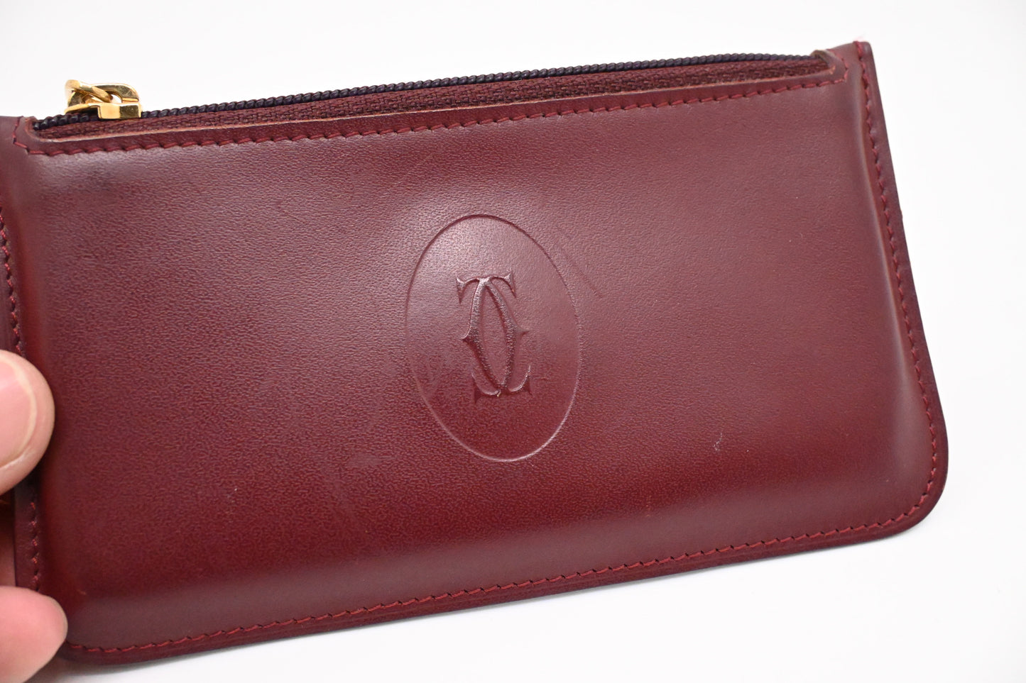 Cartier Coin Case in Burgundy Leather