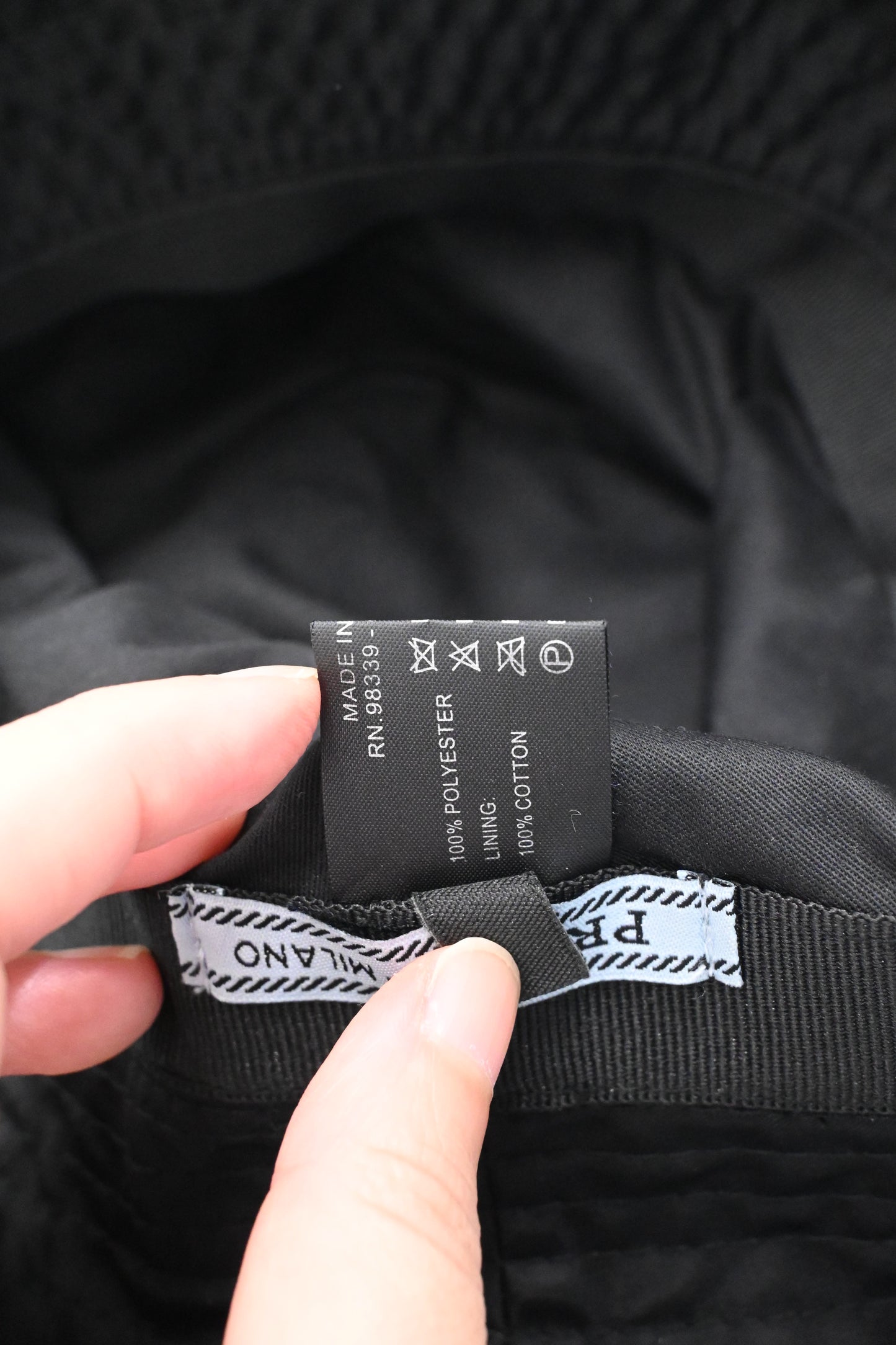 Prada Bucket Hat in Black Nylon
