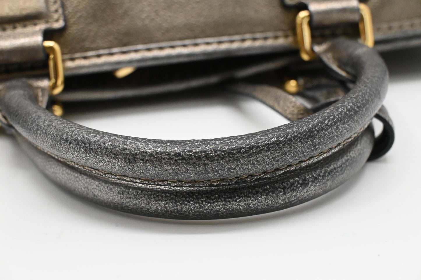 Loewe Amazona 29 in Metallic Pewter Leather