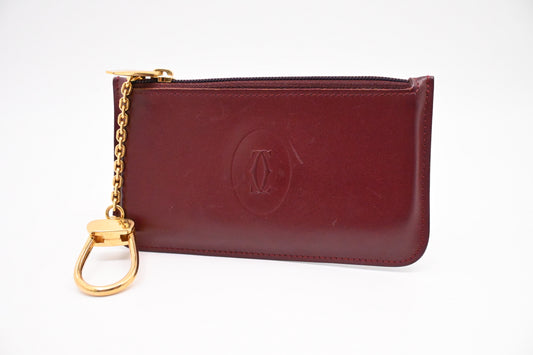 Cartier Coin Case in Burgundy Leather