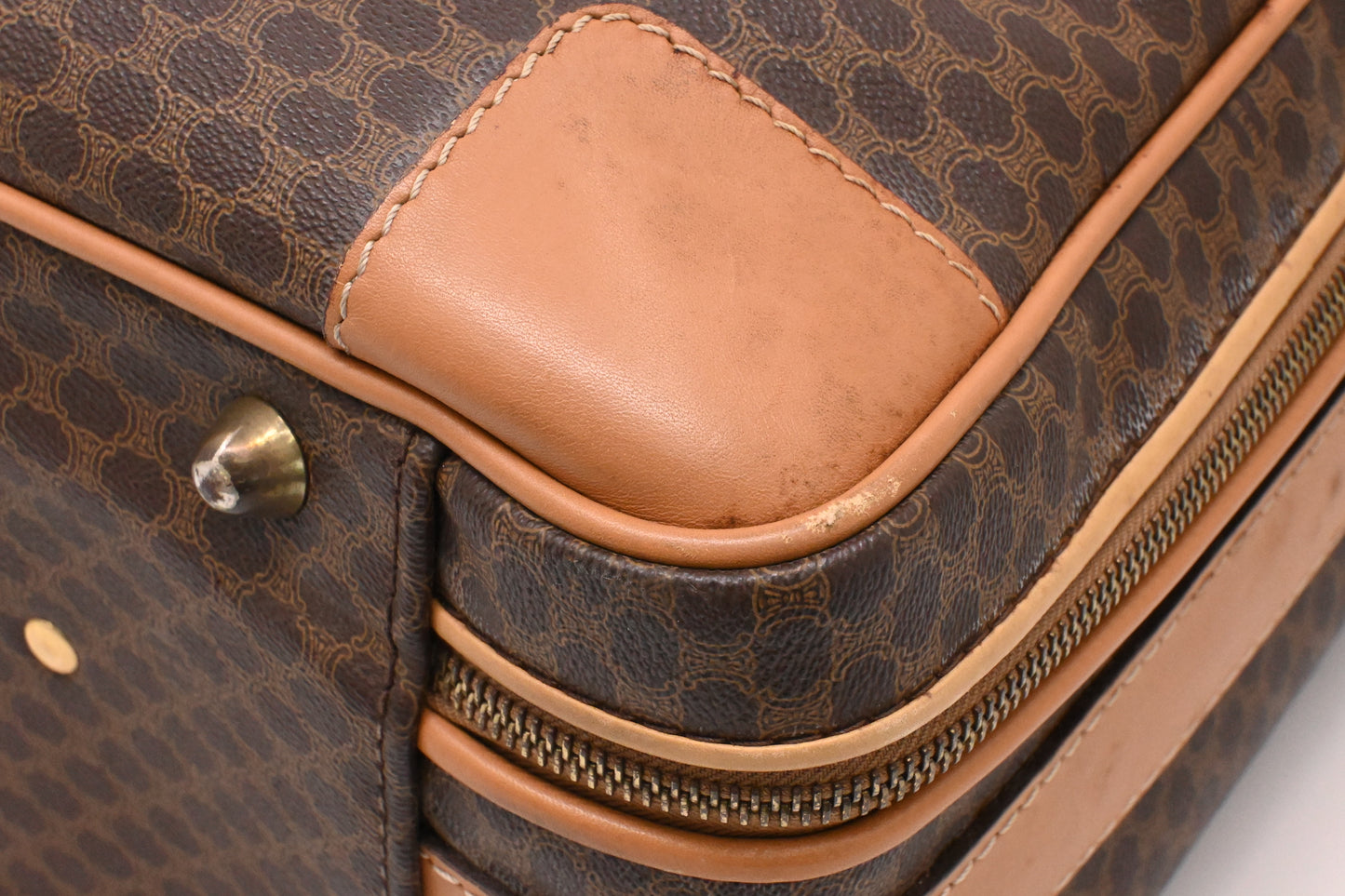 Celine Suitcase 60 in Brown Macadam Canvas