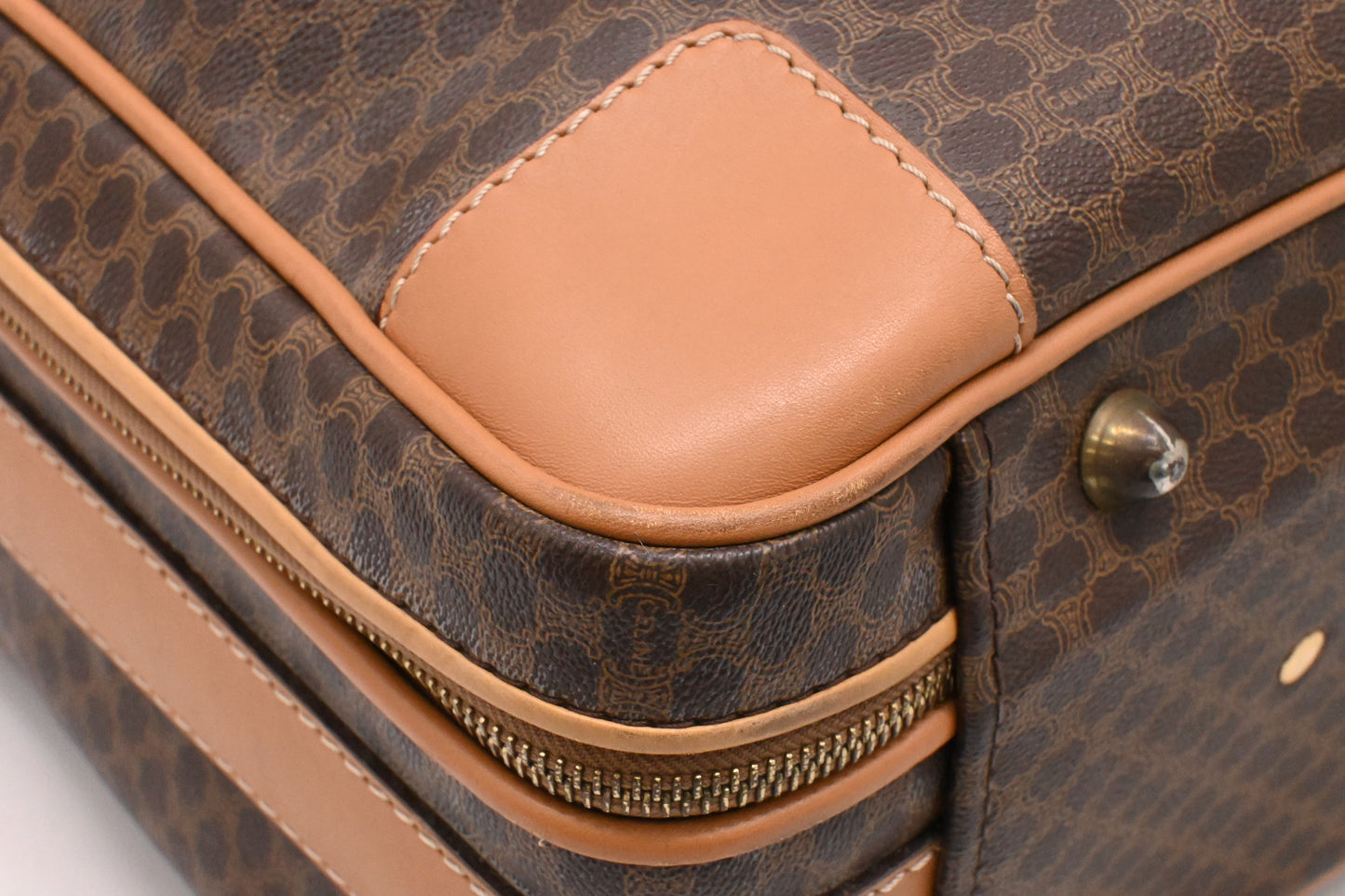 Celine Suitcase 60 in Brown Macadam Canvas