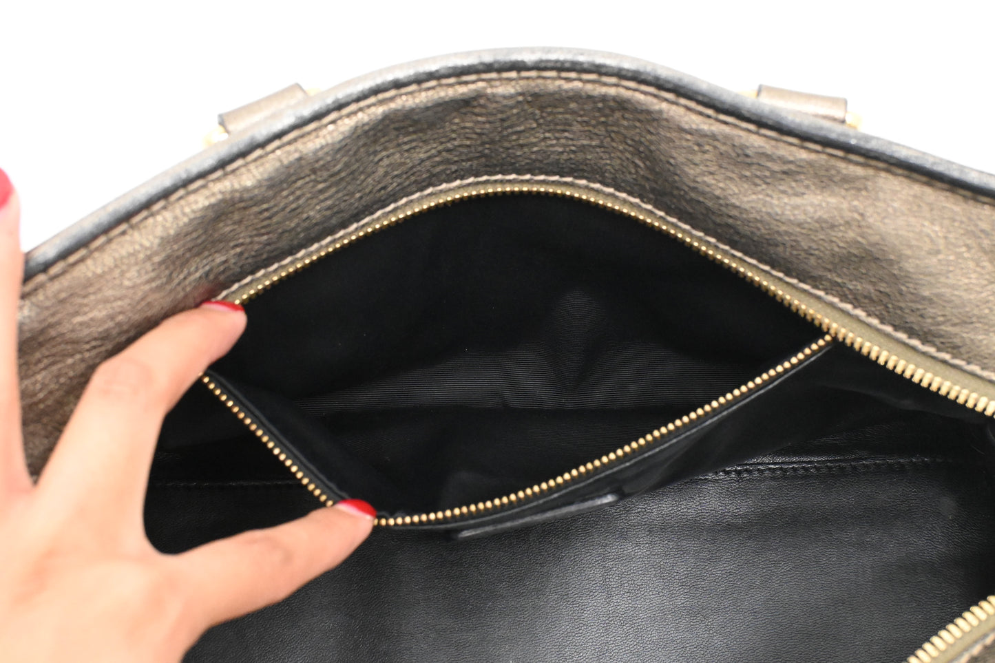 Loewe Amazona 29 in Metallic Pewter Leather