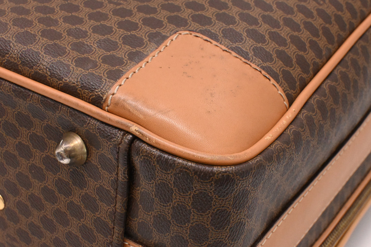 Celine Suitcase 60 in Brown Macadam Canvas