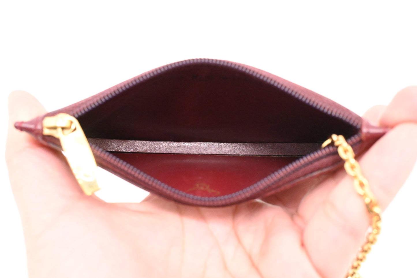 Cartier Coin Case in Burgundy Leather