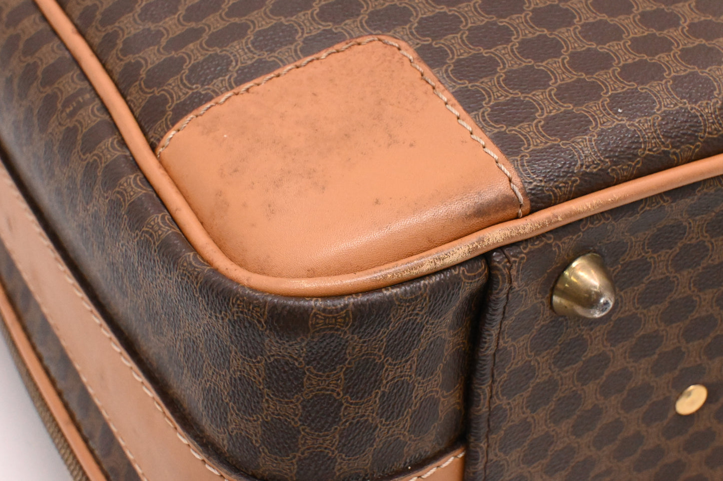 Celine Suitcase 60 in Brown Macadam Canvas