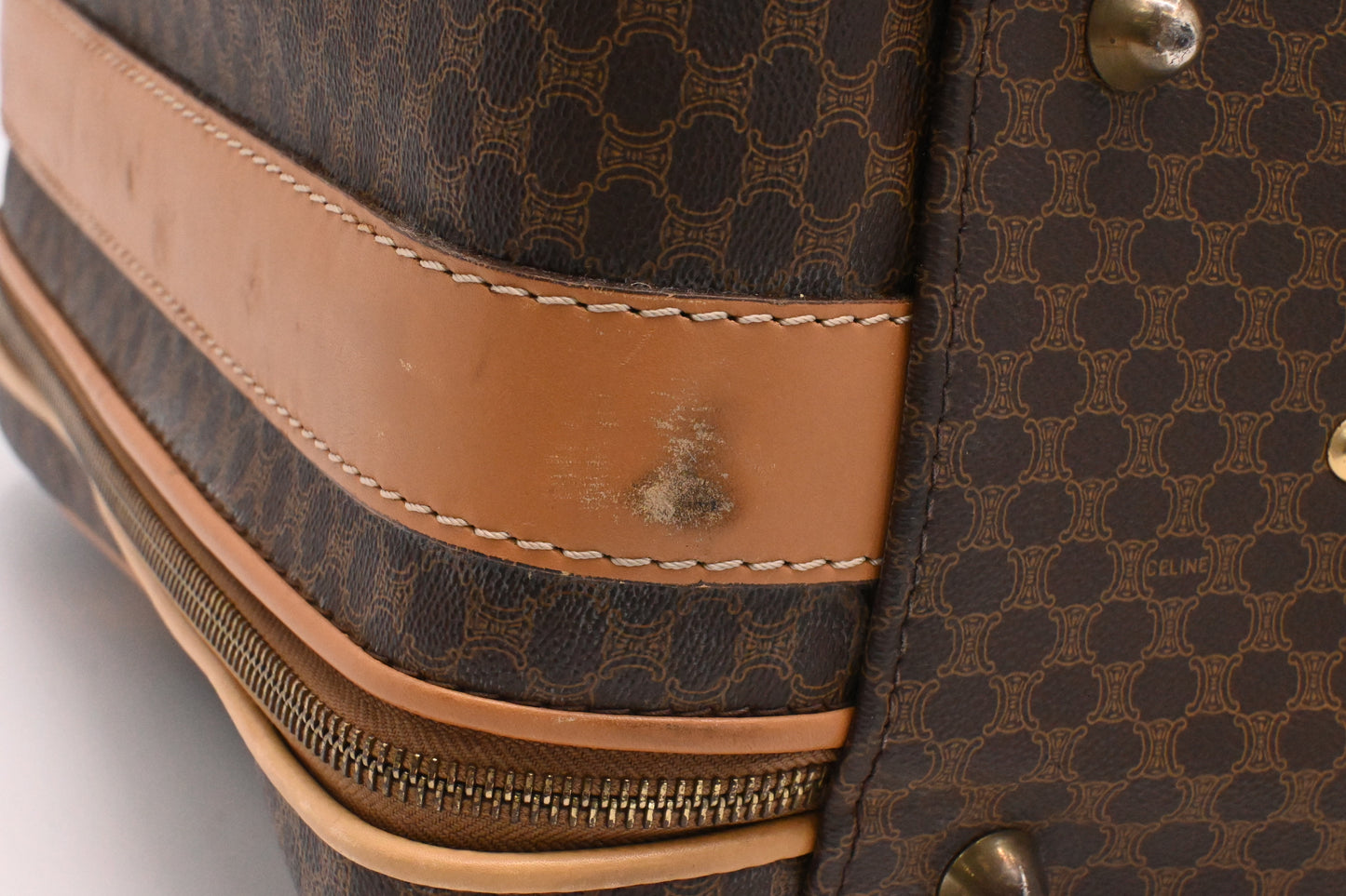 Celine Suitcase 60 in Brown Macadam Canvas
