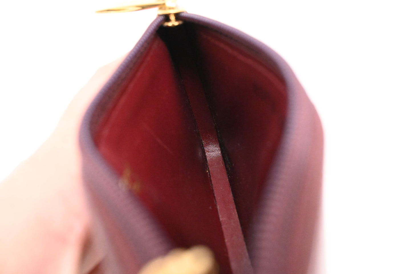 Cartier Coin Case in Burgundy Leather