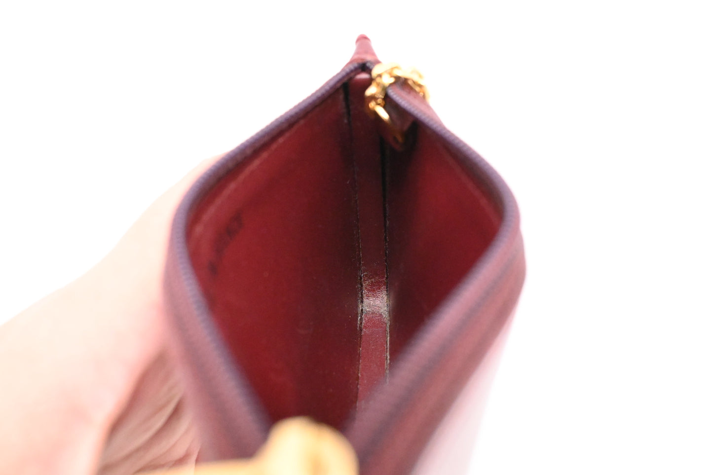 Cartier Coin Case in Burgundy Leather