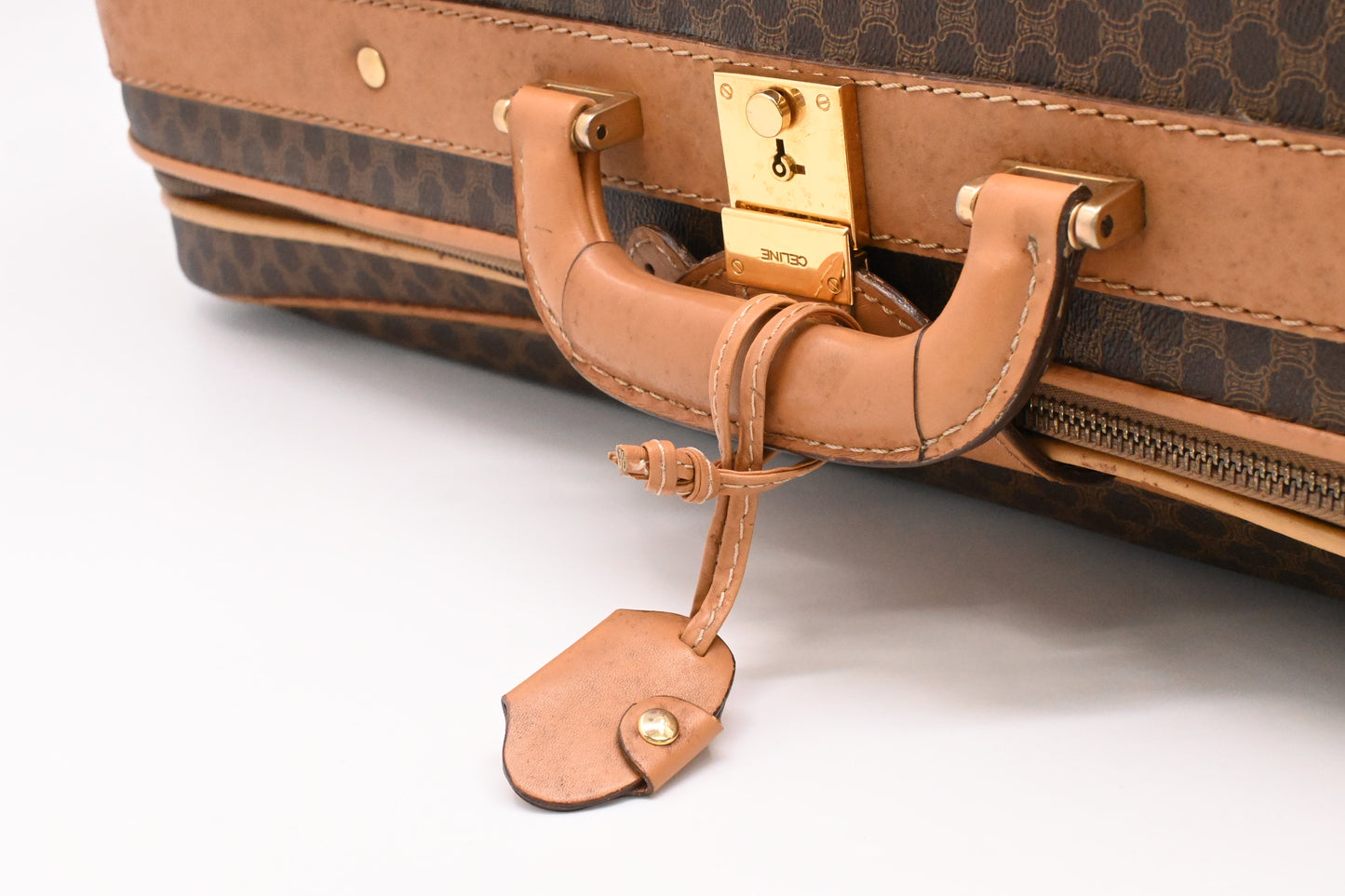 Celine Suitcase 60 in Brown Macadam Canvas