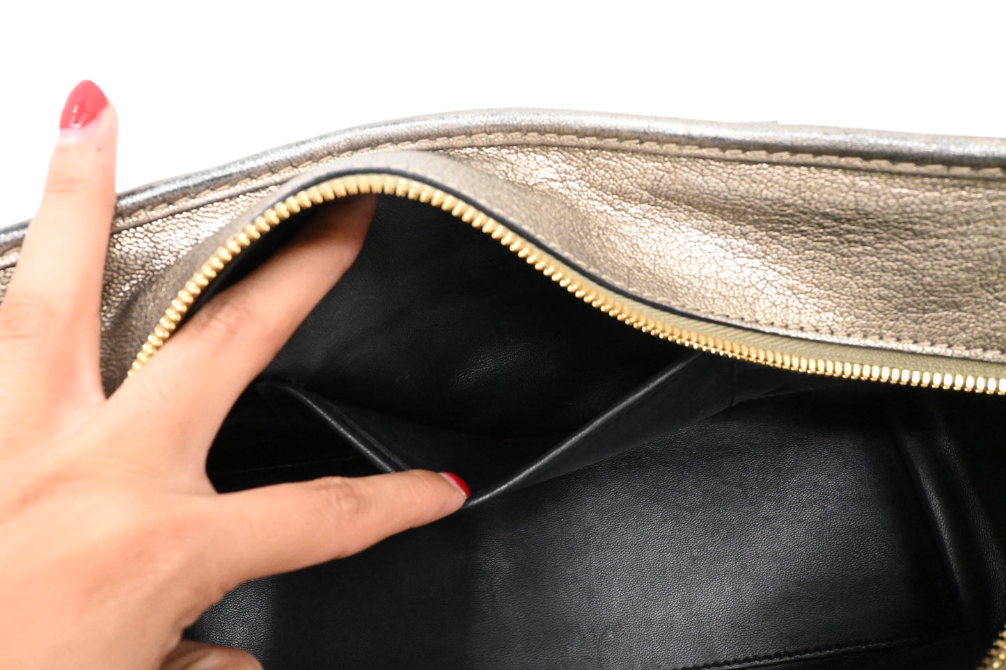 Loewe Amazona 29 in Metallic Pewter Leather