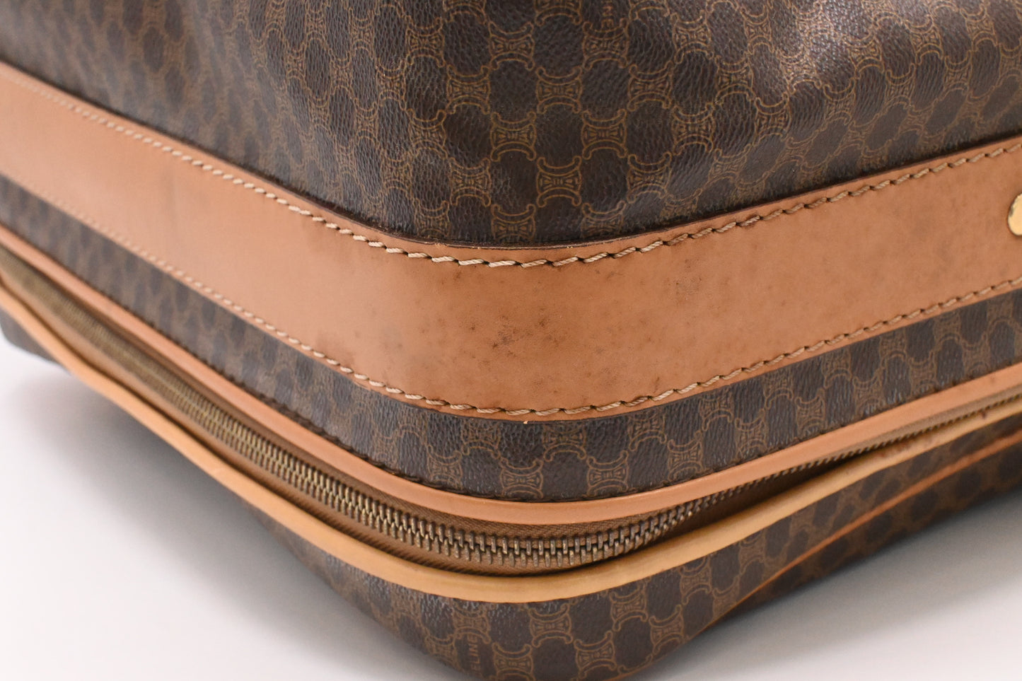Celine Suitcase 60 in Brown Macadam Canvas