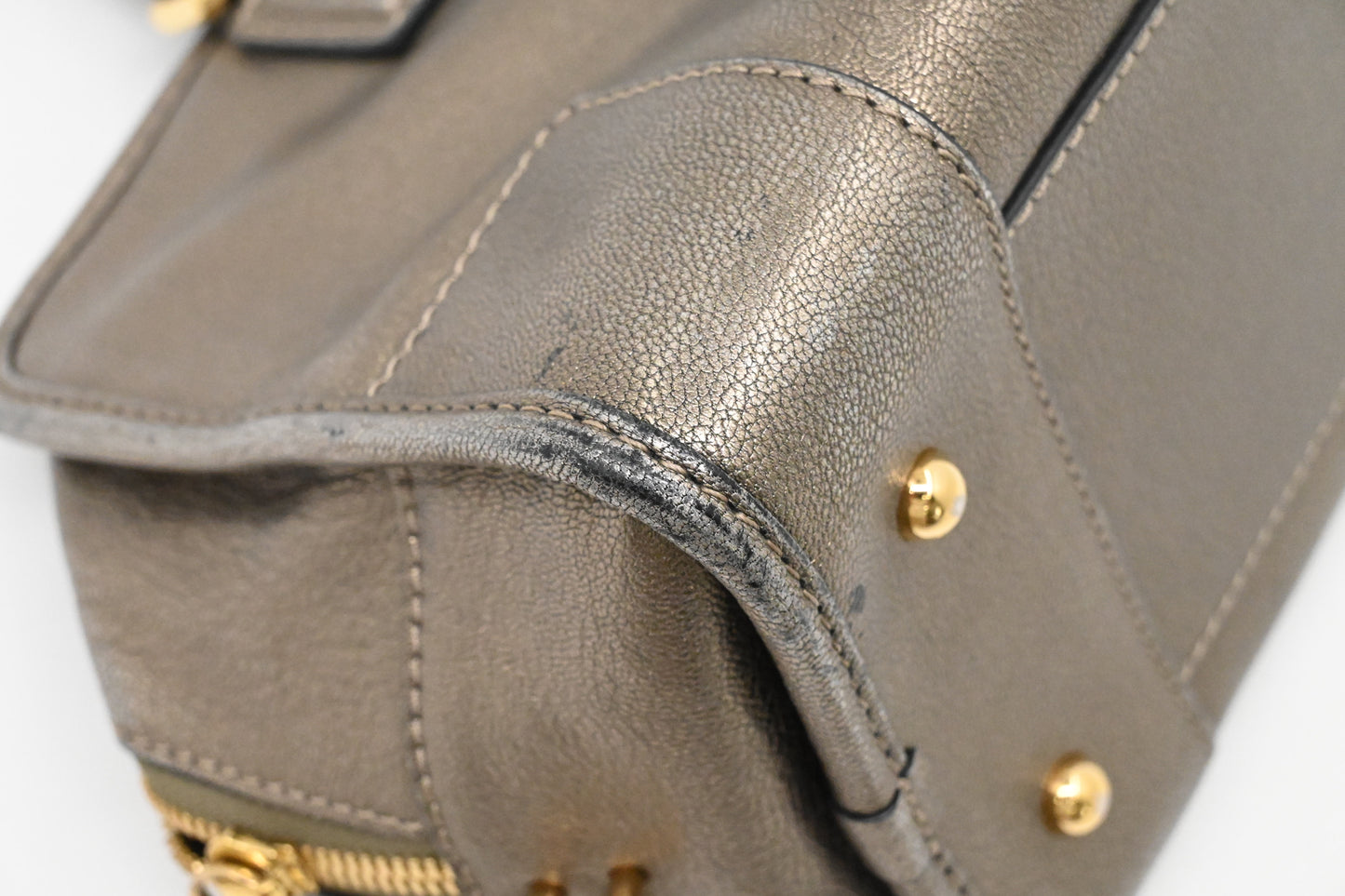 Loewe Amazona 29 in Metallic Pewter Leather