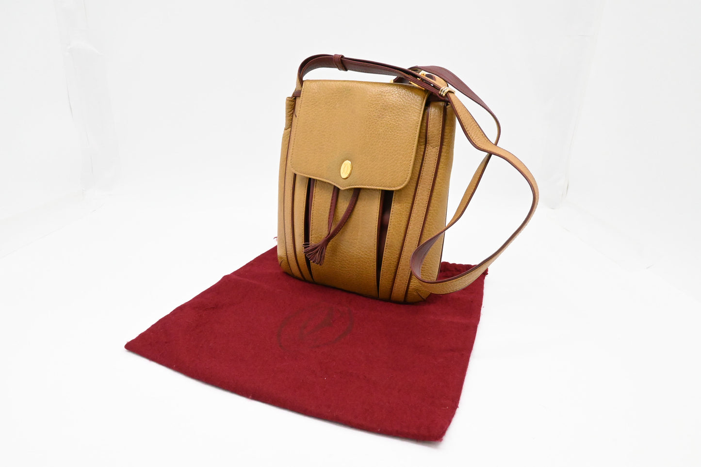 Cartier Crossbody in Yellow and Burgundy Leather